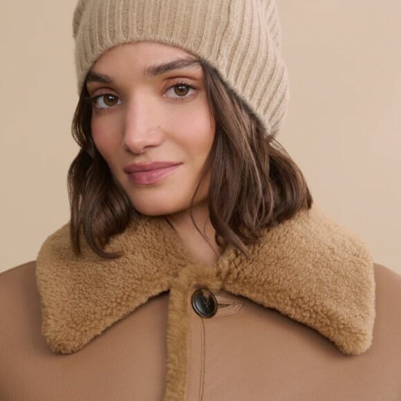 NWT Jenni Kayne Cashmere Beanie Caramel O/S main image 4